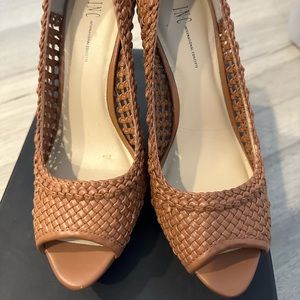 Brown Peep Toe Pumps